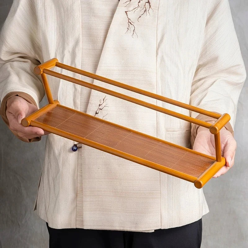 porte tasses théière plateau décoration asiatique tasses céramique théière cordon serrure bois texturé
