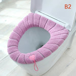 couvre siège toilette violet bleu gris rose rayures moderne adhésif lavable doux polyester
