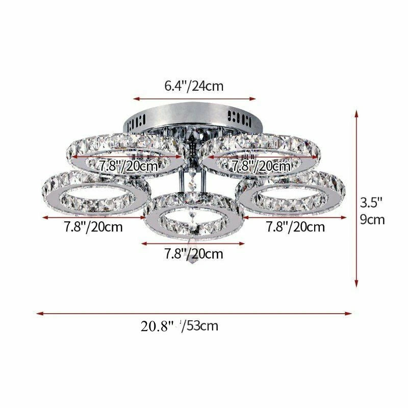 plafonnier led cristal moderne ventilateur transparent argenté élégant télécommande certifié ul cec FCC