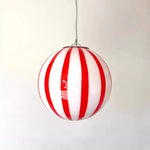 Suspension lumineuse moderne pince suspension câble blanc rouge vert rayures horizontales