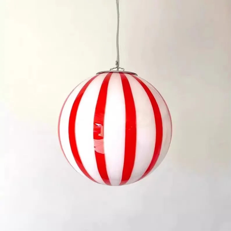 Suspension lumineuse moderne pince suspension câble blanc rouge vert rayures horizontales