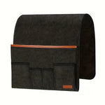organisateur feutre gris noir accoudoir canapé pochettes rangement télécommandes livres utilitaire