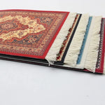 tapis rouge noir bleu beige ornements floraux motifs géométriques classique non glissant adhésif souris