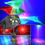 projecteur laser noir imprimé blanc moderne interrupteur modes capteur son ventilateur poignée fixations tringle
