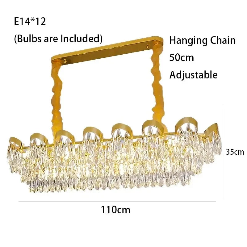 lustre cristal moderne doré transparent finition brillante élégant pendeloque chambre salon