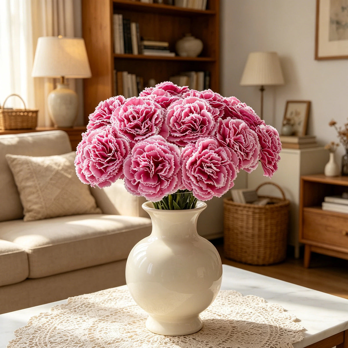 bouquet artificiel fleurs pivoines feuilles vertes mariage anniversaire décoration intérieure rose blanc rouge classic