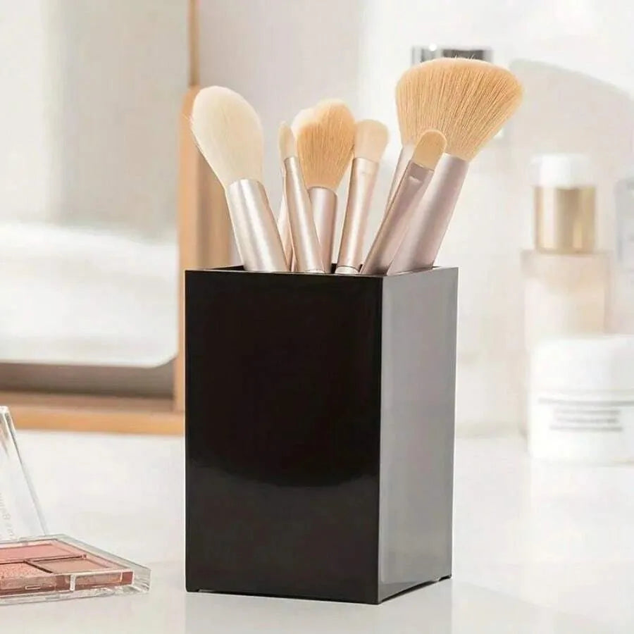 boîte rangement pinceaux maquillage acrylique noire blanche moderne