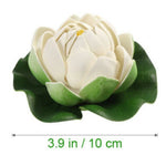 fleur artificielle lotus blanc vert décoration intérieure réaliste feuilles ovales pétales délicats opaques eyelets