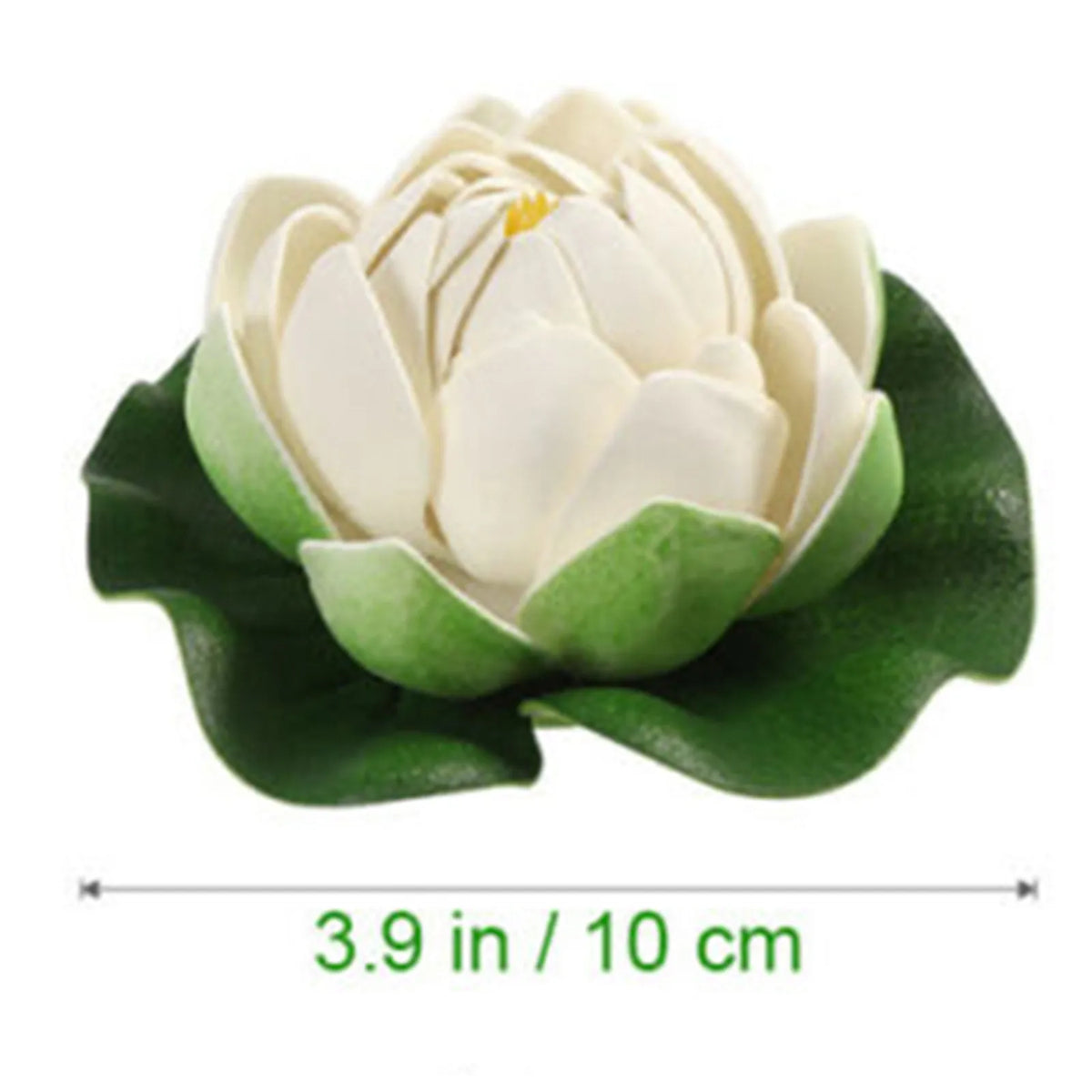 fleur artificielle lotus blanc vert décoration intérieure réaliste feuilles ovales pétales délicats opaques eyelets