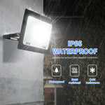 projecteur led moderne noir ip66 100w 201mm 155mm clips aluminium blanc froidextérieur
