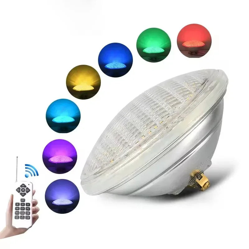 projecteurs piscine led ip68 rgb blanc chaud blanc froid controle distant 12vac 18w 35w