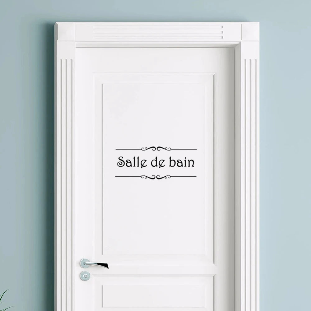 autocollants vinyle salle bain toilettes personnages minimalistes adhésifs salle bains décorations textes icones personnes