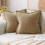 housse coussin velours côtelé rayé beige coussin support lombaire sieste lit classique polyester coton