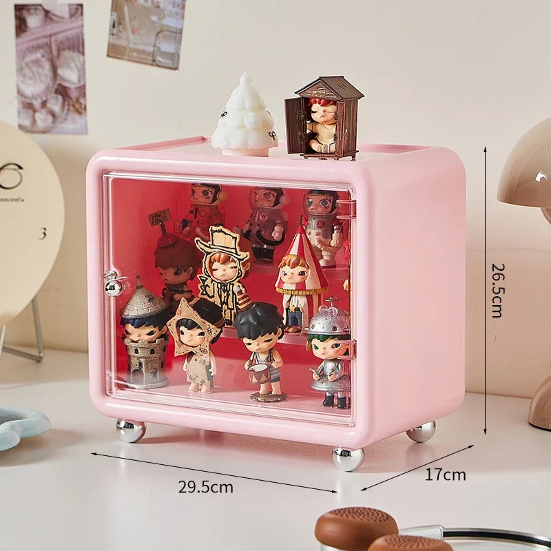 vitrine transparente moderne figurines anti poussière blanche exposant organisateur jouets eco friendly