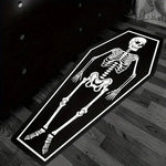 tapis halloween squelette araignée cercueil noir blanc gothique intérieur salon chambre