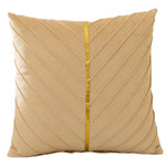 housses coussins décoratifs velours plis verticaux bleu foncé jaune gris modernes opaques 45x45cm