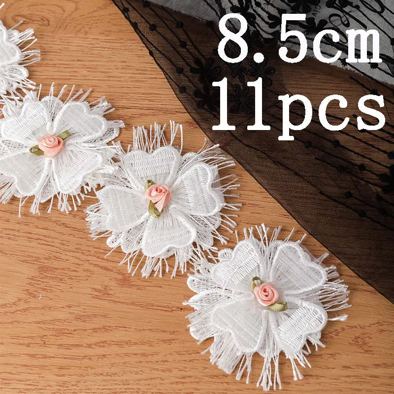 ruban dentelle fleurs papillons blanc rose pâle vert clair mariage vintage romantique artisanal DIY
