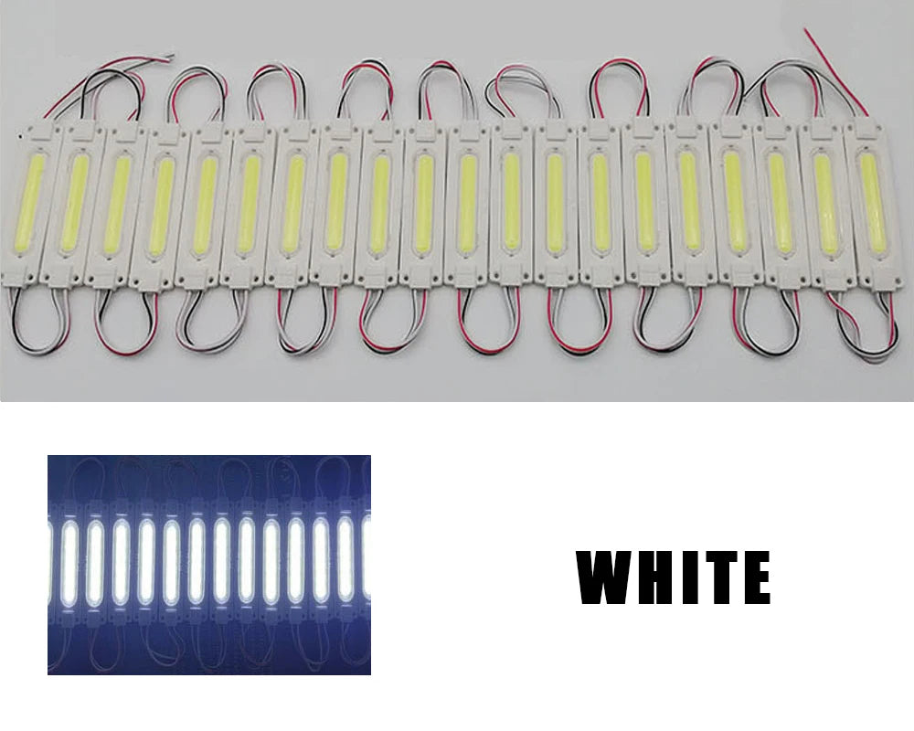 modules led cob 12v blanc vert bleu rouge orange jaune gris ip65 waterproof adhésifs