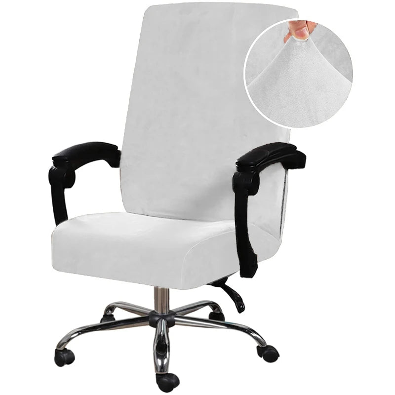 housse chaise velours élasthanne noir moderne élastique zip ajusté 45 60cm