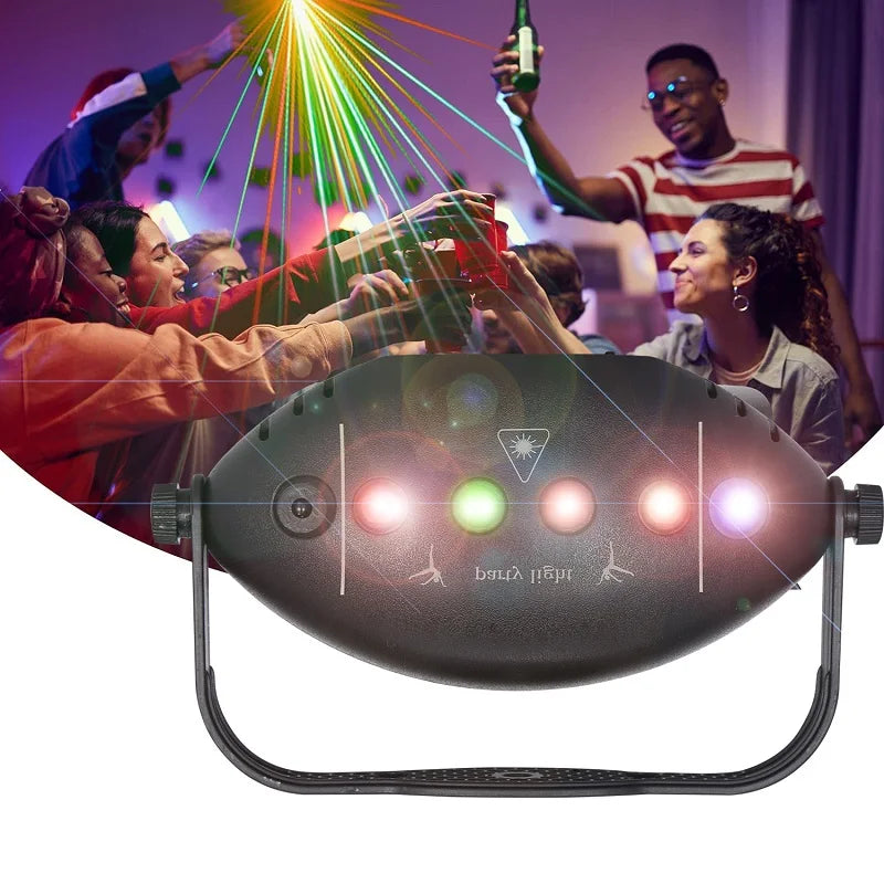projecteur laser noir moderne effet stroboscope sonore controle rgb led anniversaire decoration noel mariageintérieur