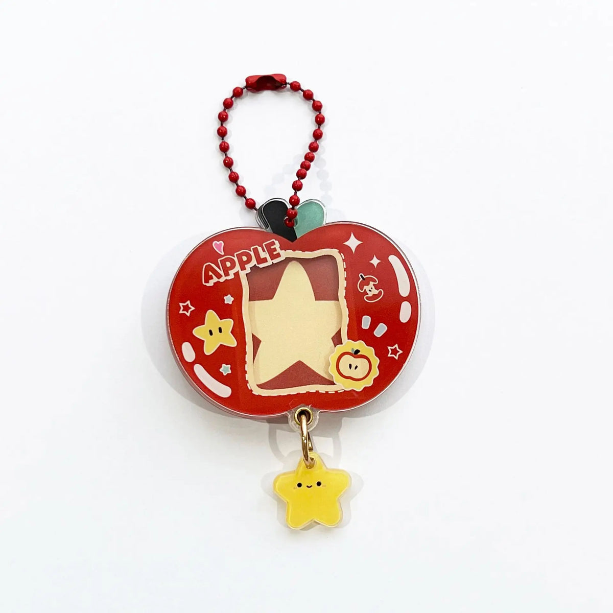 porte clés étoile cœur pomme animaux cartoon enfantin chaîne dorée rouge blanc noir