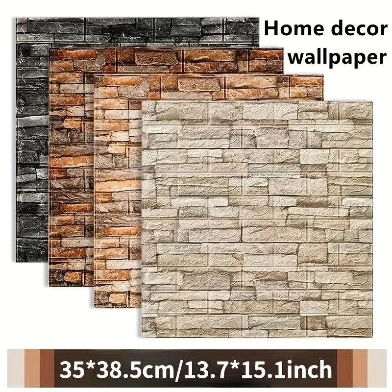 papier peint mural adhésif 3d effet brique texture moderne gris marron beige décoration