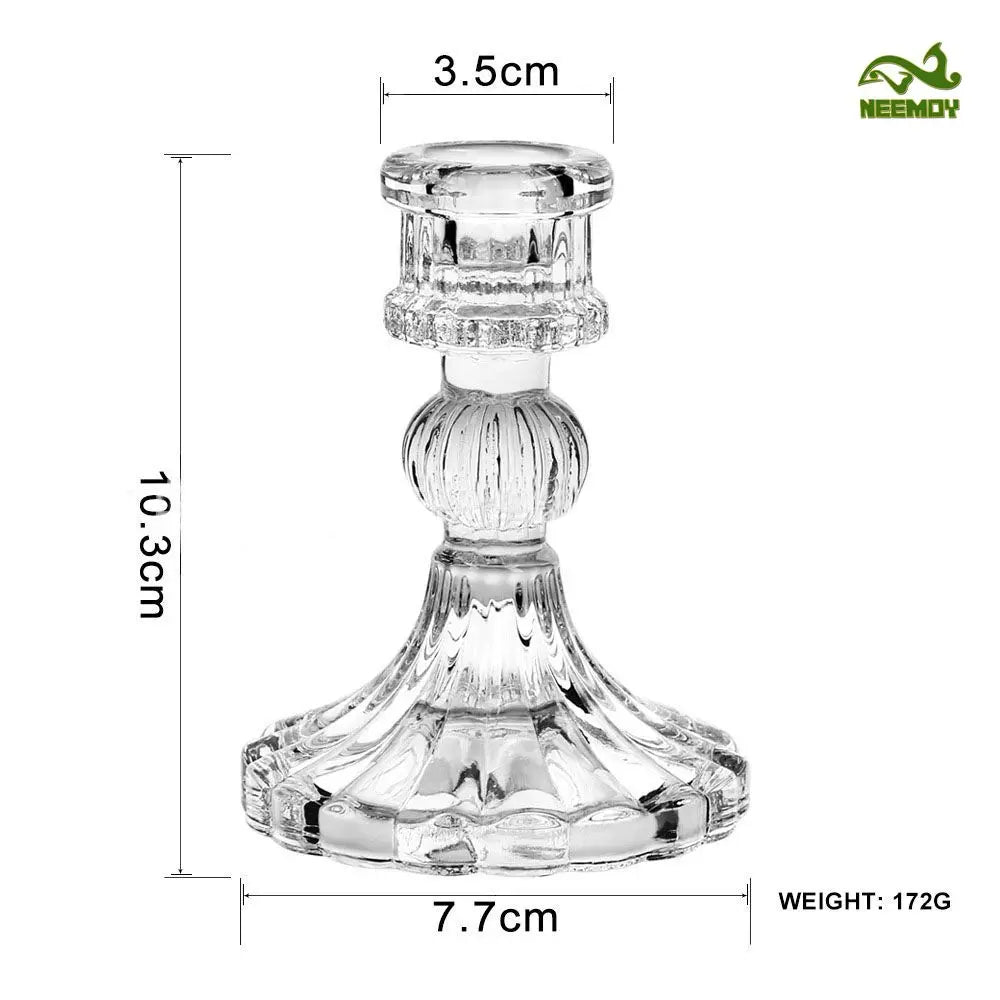 bougeoir verre classique transparent gravé décoration maison bougie aromathérapie ornement table