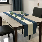tableau chemin table lin moderne bleu marine rouge vert clair marron gris uni