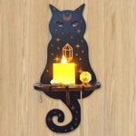 décoration murale bohème bougeoir suspendu étagère murale bois découpes ajourées motifs animaux gothique