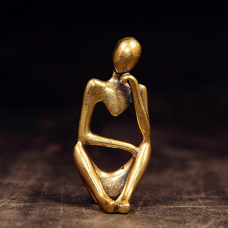 figurines humaines abstraites dorées minimaliste trois singes décoration maison