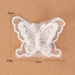 appliques decoratives dentelle blanche fleurs papillons broderie fine mariage decoration 20 pieces translucent