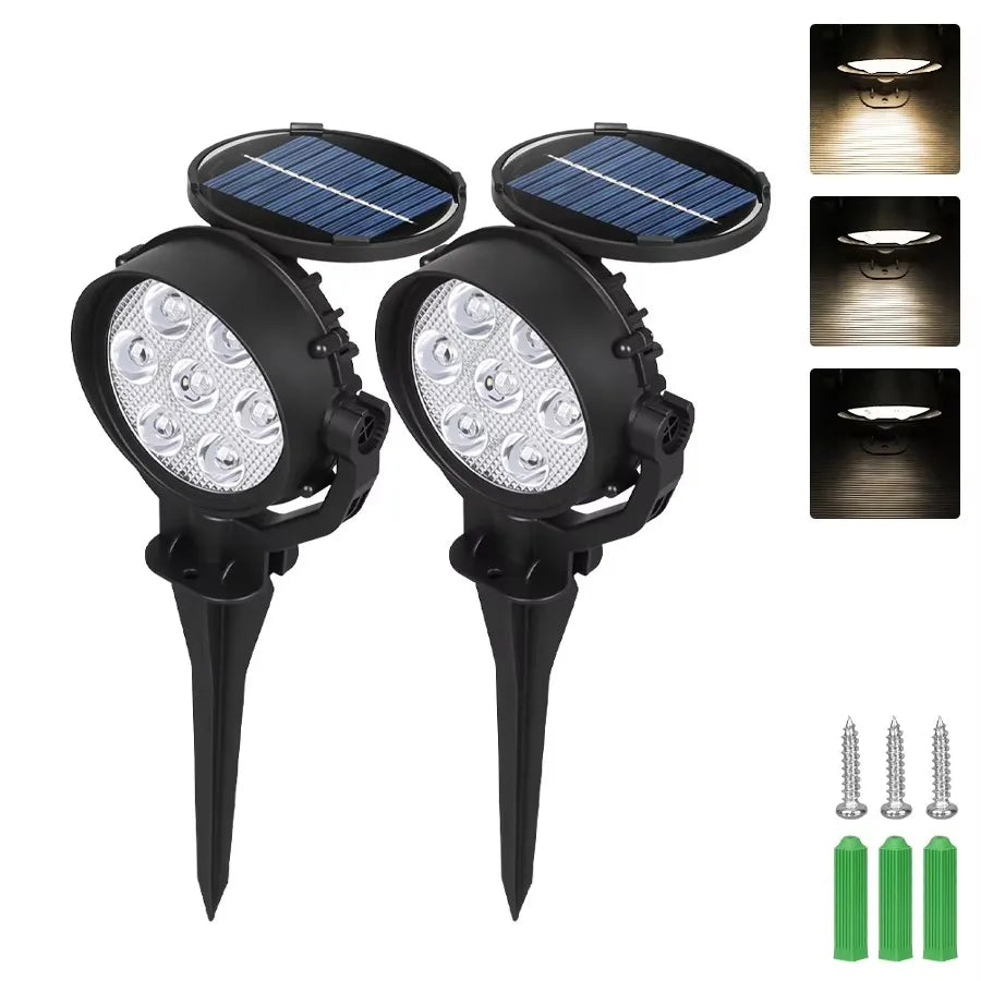 spot lumineux solaire led rgb réglable moderne noir texturé imperméable ip65extérieur jardin piscine