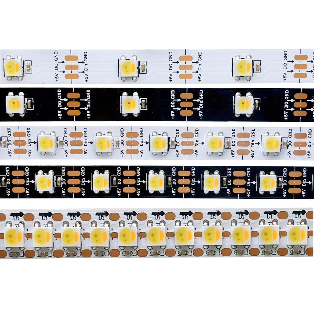 ruban led 5m 144 leds blanc blanc chaud ambre ip65 waterproof moderne