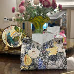 boîte mouchoirs moderne fleurs décorative rose blanche bleue verte jaune