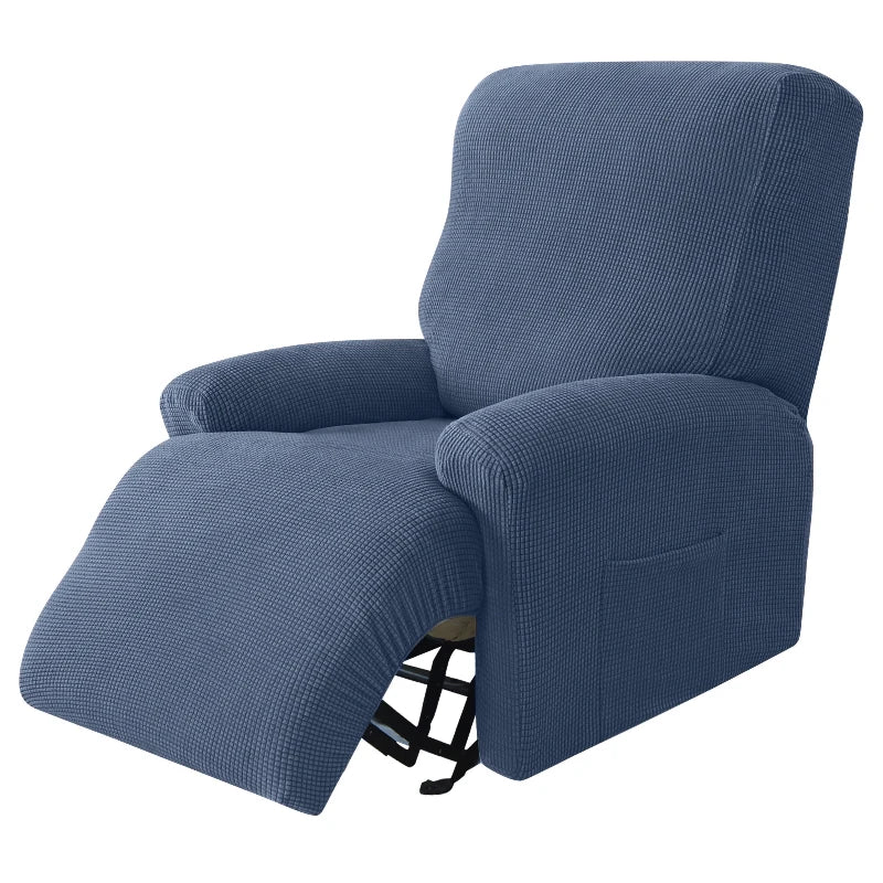 housse fauteuil inclinable gris jacquard moderne adhésif poche élastique intérieur