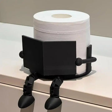 porte rouleau papier toilette anthropomorphe blanc gaufré lisse humeur adaptable table toilette