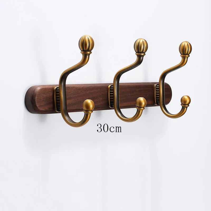 porte manteau mural crochet bronze barre bois vintage crochets texturés fixations murales