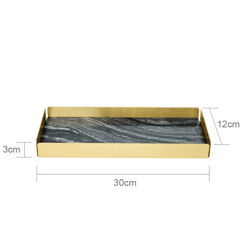 ensemble accessoires salle bain marbre noir rangement brosse dents dentifrice moderne luxe