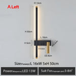 lampe murale moderne noire dorée éclairage cuisine chambre entrée interrupteur fixée mur led sources