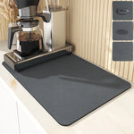 tapis cuisine anti dérapant noir moderne absorbant rapide drainage vaisselle 20x30 cm