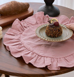 Serviette de table à volants vue rapprochée texture