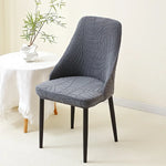 housse chaise extensible motif feuilles gris clair fauteuil salle manger moderne