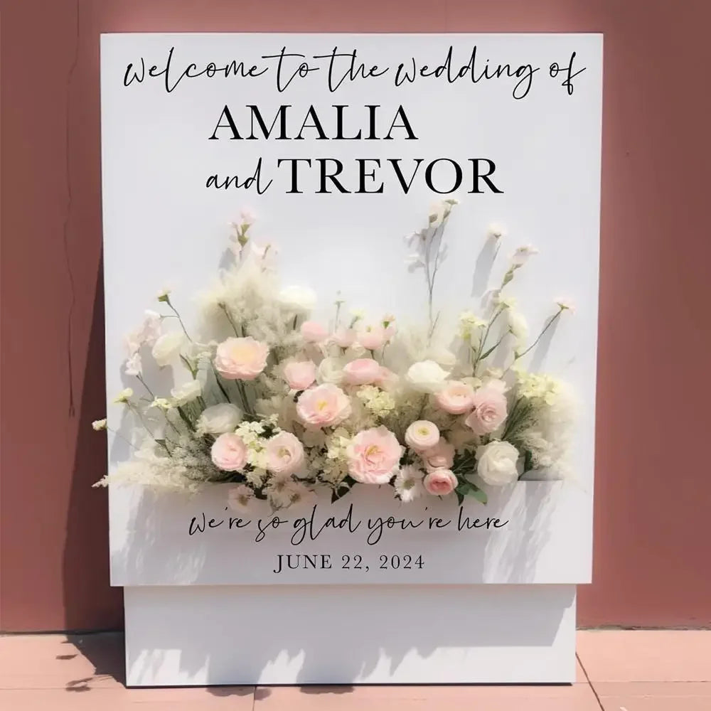 panneau decoratif mariage fleurs variées blanc rose elegantextérieurintérieurchampêtre