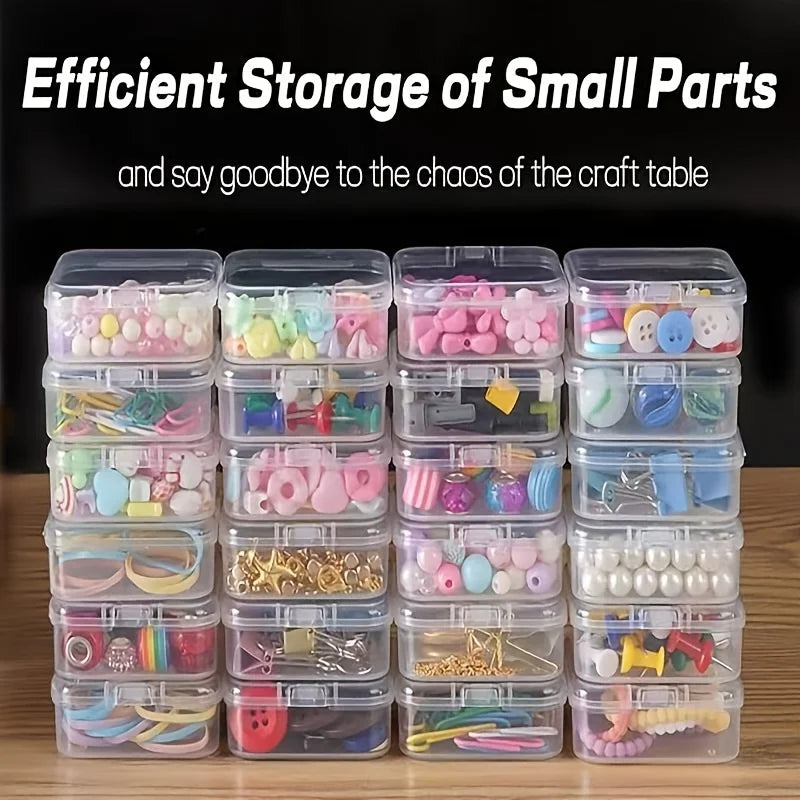 boîtes rangement transparentes clips empilables modernes bijoux diy set multifonctionalité pratique