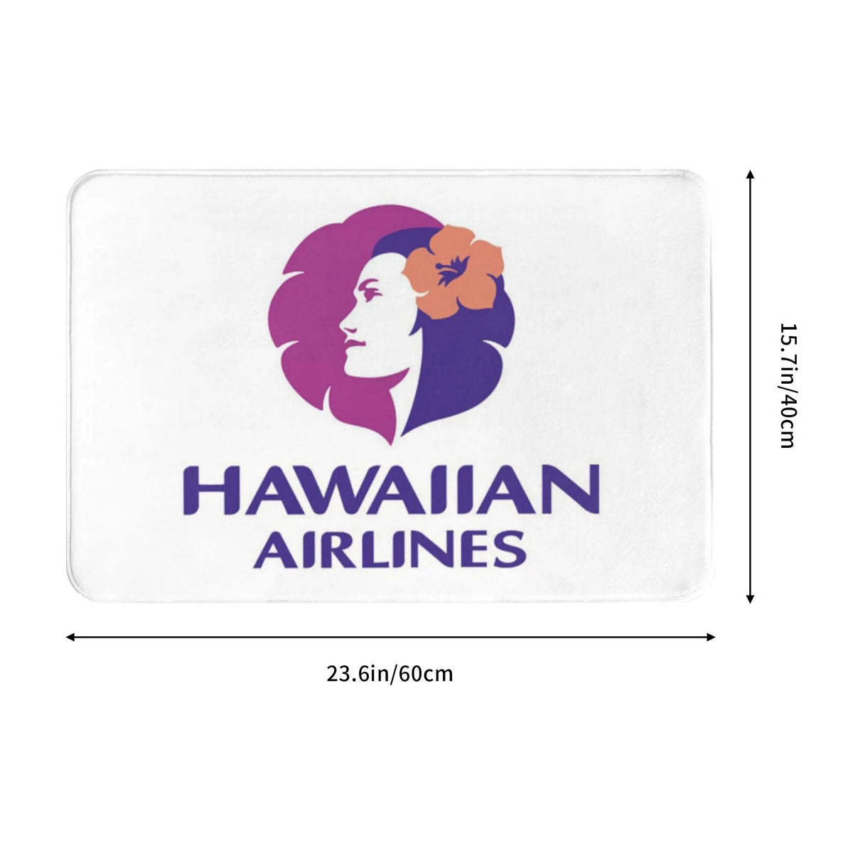 tapis antidérapant polyester coton hawaii airlines femme fleurs moderne blanc violet orange rose