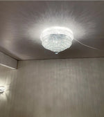 lustre led doré cristal élégant intérieur salon cuisine transparentes fixations invisibles