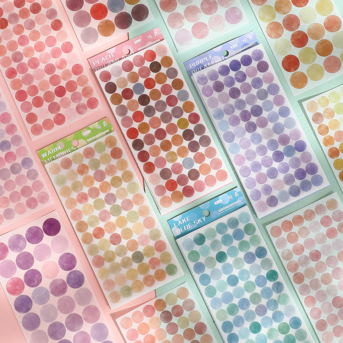 autocollants pastel couleur rose violet bleu vert orange calendrier notes délicats scrapbooking diy pièces