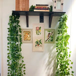 guirlande feuilles ivresse vert vigne artificielle extérieure accrochée naturelle longueur 2.2m 72feuilles
