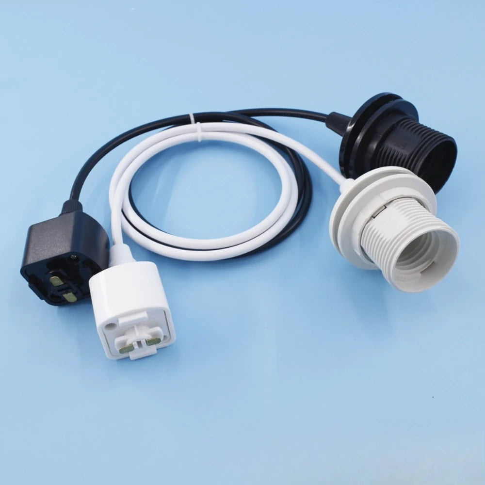 prise électrique moderne adhésive blanc noir ampoules led e27 ronde lisse opaque