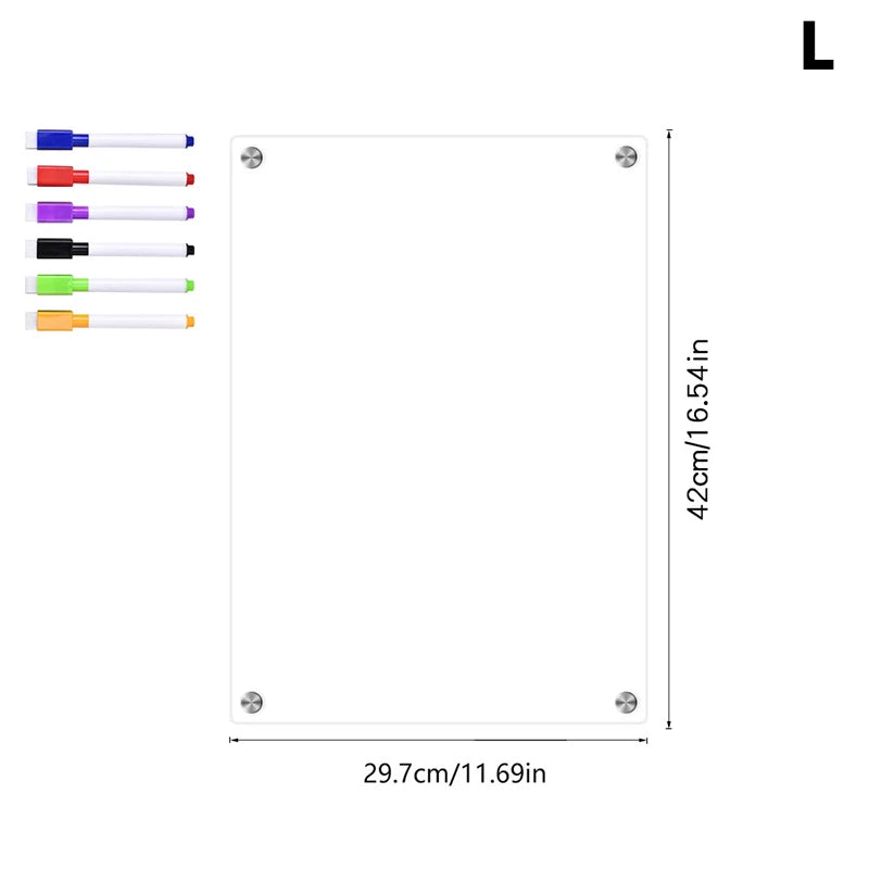 tableau blanc magnétique transparent effaçable sec moderne clips feutres